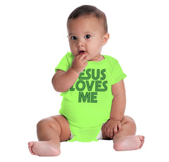 Christ Loves Me Romper Bodysuit-Direct To Garment Print-Brisco Baby