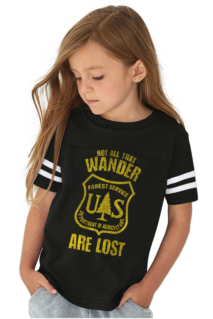 No All Who Wander Toddler Football Jersey Tee-Direct To Garment Print-Brisco Baby