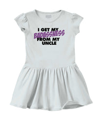 Badass Uncle Solid Baby Infant Dress-Direct To Garment Print-Brisco Baby