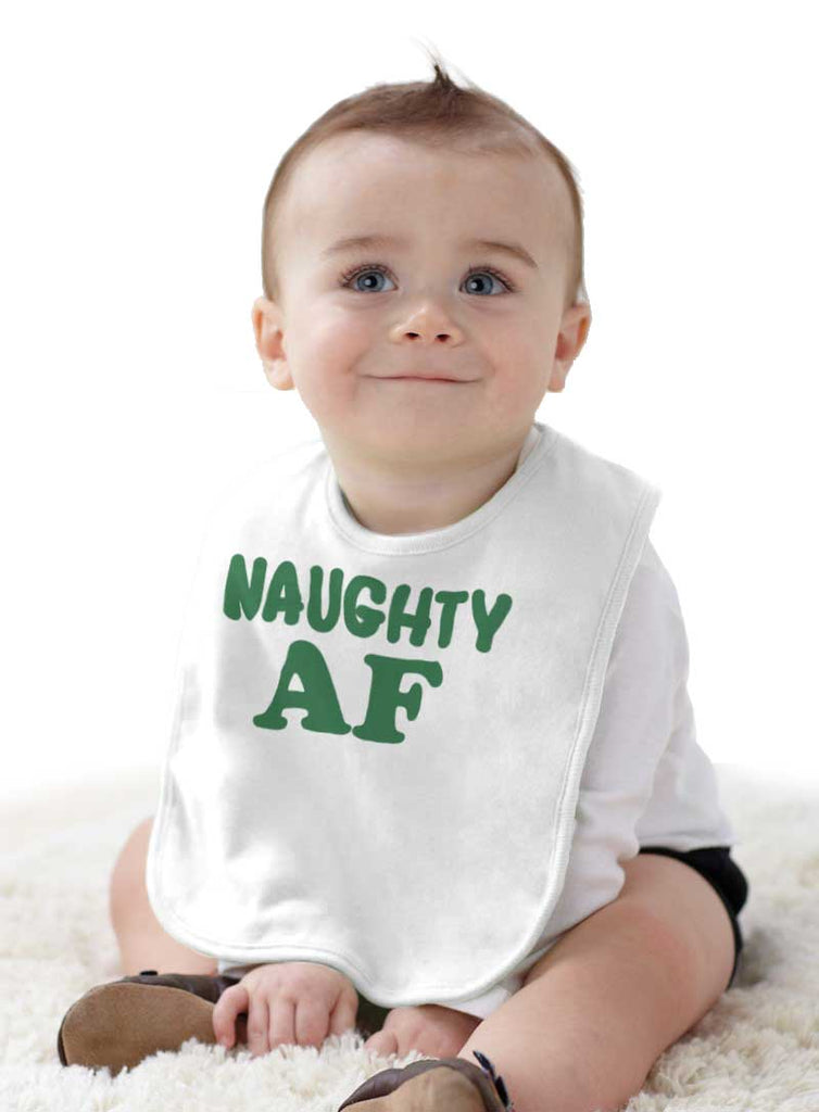 Naughty AF Infant Baby Bib-Direct To Garment Print-Brisco Baby
