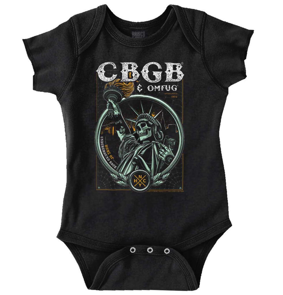 Statue of CBGB Romper Bodysuit-Direct To Garment Print-Brisco Baby