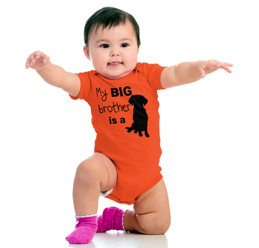 Brother is a Dog Romper Bodysuit-Direct To Garment Print-Brisco Baby