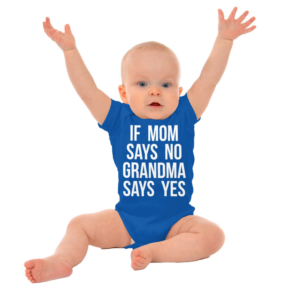 Grandma Says Yes Romper Bodysuit-Direct To Garment Print-Brisco Baby