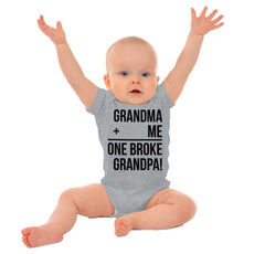 One Broke Grandpa Romper Bodysuit-Direct To Garment Print-Brisco Baby