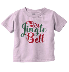 Little Miss Jingle Bell Infant Toddler T Shirt-Direct To Garment Print-Brisco Baby