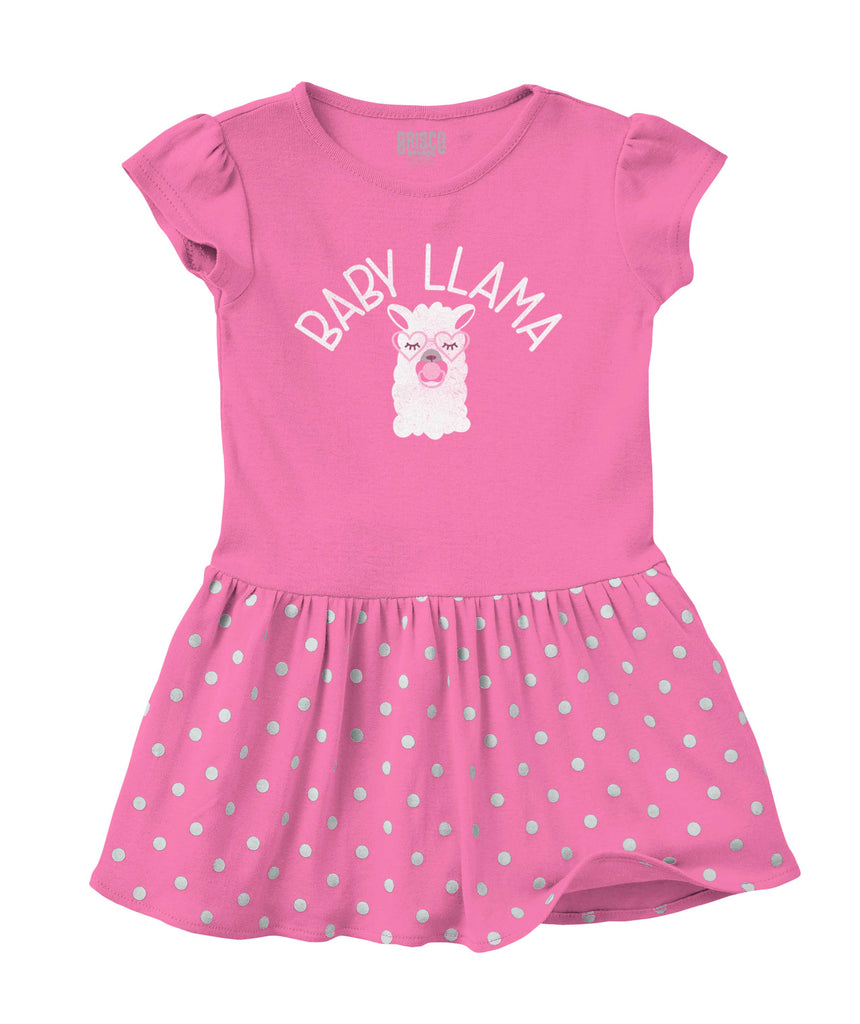 Baby Llama Baby Polka Dot Skirt Dress-Direct To Garment Print-Brisco Baby
