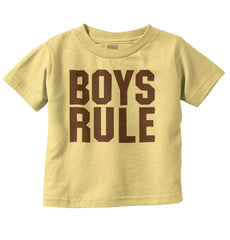 Boys Rule Infant Toddler T Shirt-Direct To Garment Print-Brisco Baby