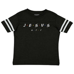 Jesus Christ BFF Toddler Football Jersey Tee-Direct To Garment Print-Brisco Baby