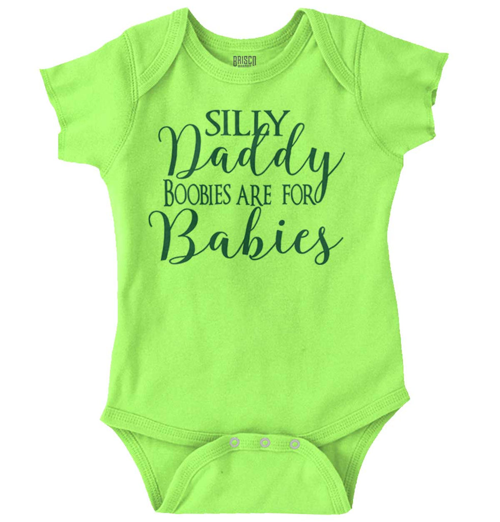 Boobies For Babies Romper Bodysuit-Direct To Garment Print-Brisco Baby