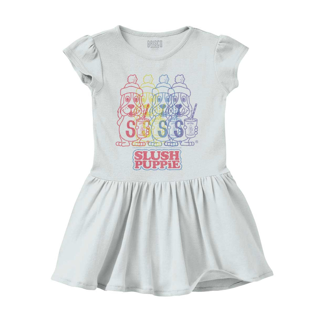 Rainbow Puppie Solid Baby Infant Dress-Direct To Garment Print-Brisco Baby