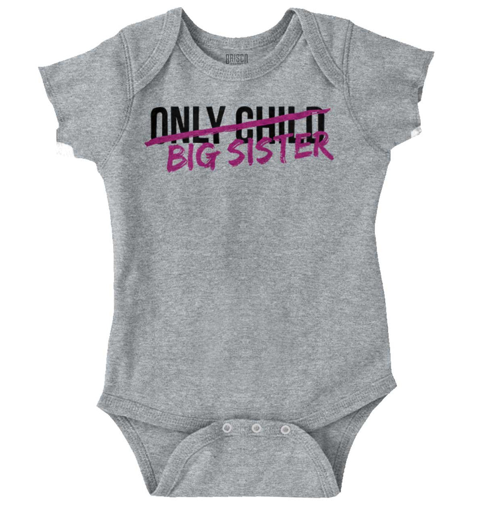 Only Child Big Sister Romper Bodysuit-Direct To Garment Print-Brisco Baby