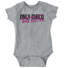 Only Child Big Sister Romper Bodysuit-Direct To Garment Print-Brisco Baby