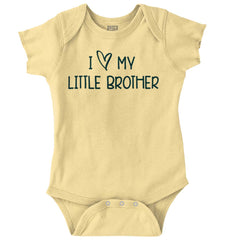I Love My Little Brother Romper Bodysuit-Direct To Garment Print-Brisco Baby