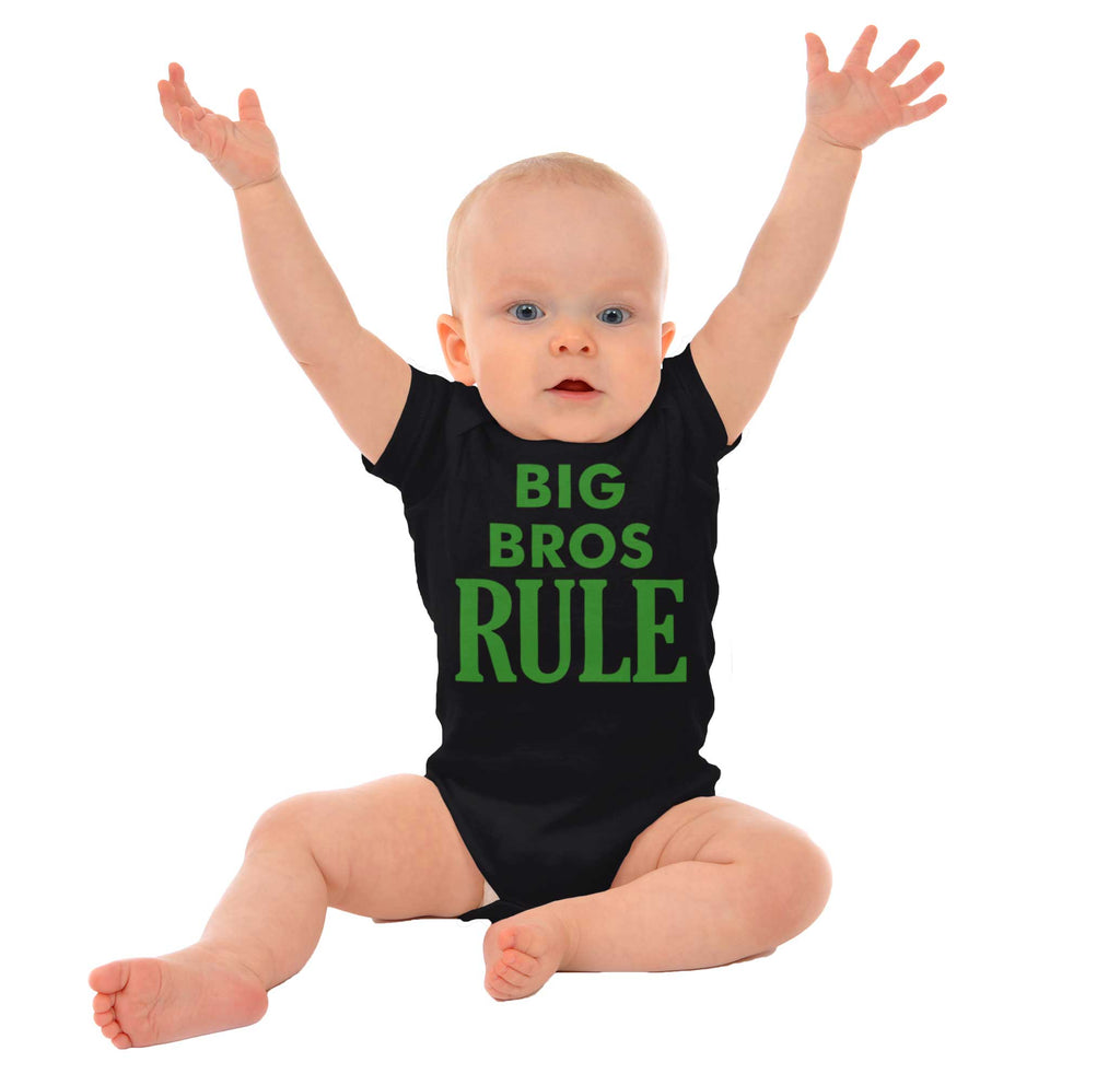 Big Bros Rule Romper Bodysuit-Direct To Garment Print-Brisco Baby