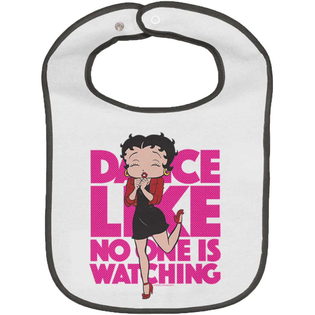 Dancing Betty Trimmed White Snap Bib-Direct To Garment Print-Brisco Baby