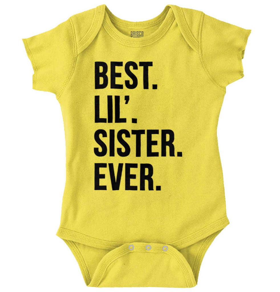 Best Lil Sister Ever Romper Bodysuit-Direct To Garment Print-Brisco Baby