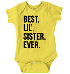 Best Lil Sister Ever Romper Bodysuit-Direct To Garment Print-Brisco Baby