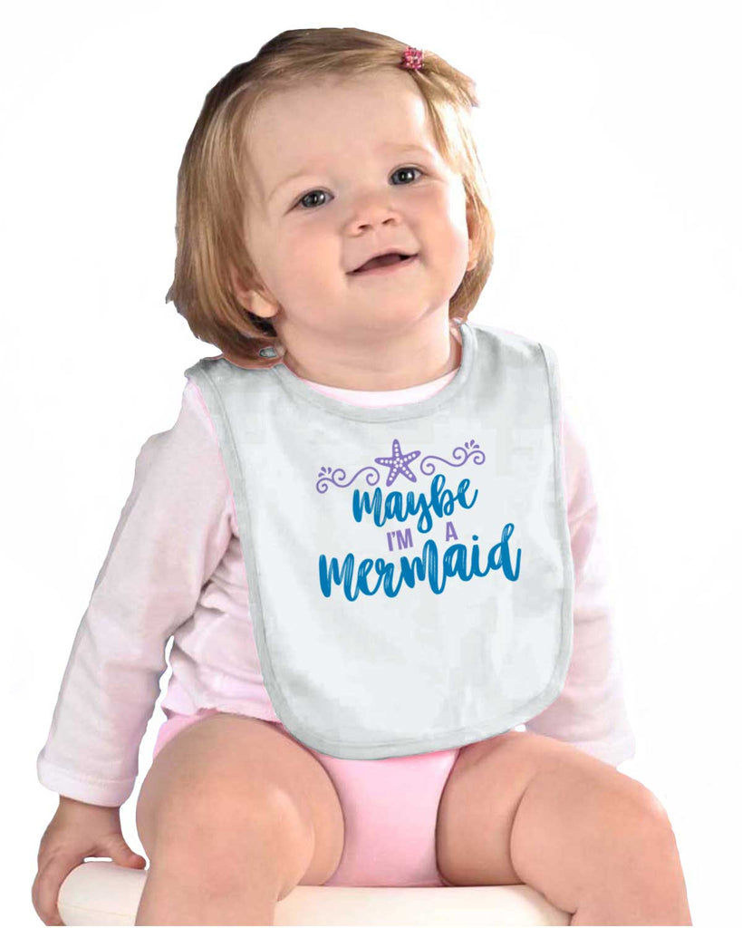 Maybe I'm A Mermaid Infant Baby Bib-Direct To Garment Print-Brisco Baby