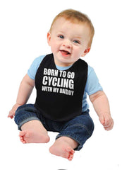 Cycling With Daddy Infant Baby Bib-Direct To Garment Print-Brisco Baby