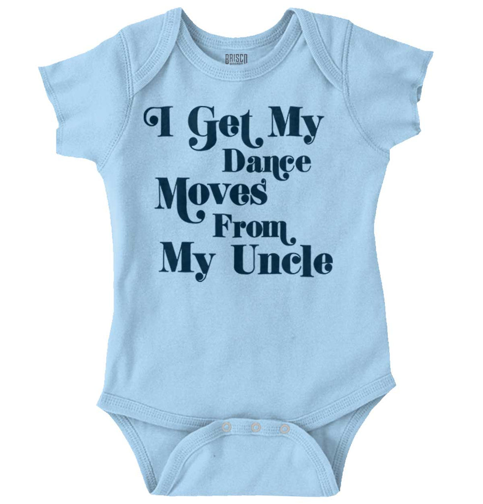 Dance Moves From Uncle Romper Bodysuit-Direct To Garment Print-Brisco Baby