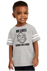 What Me Likes Toddler Football Jersey Tee-Direct To Garment Print-Brisco Baby