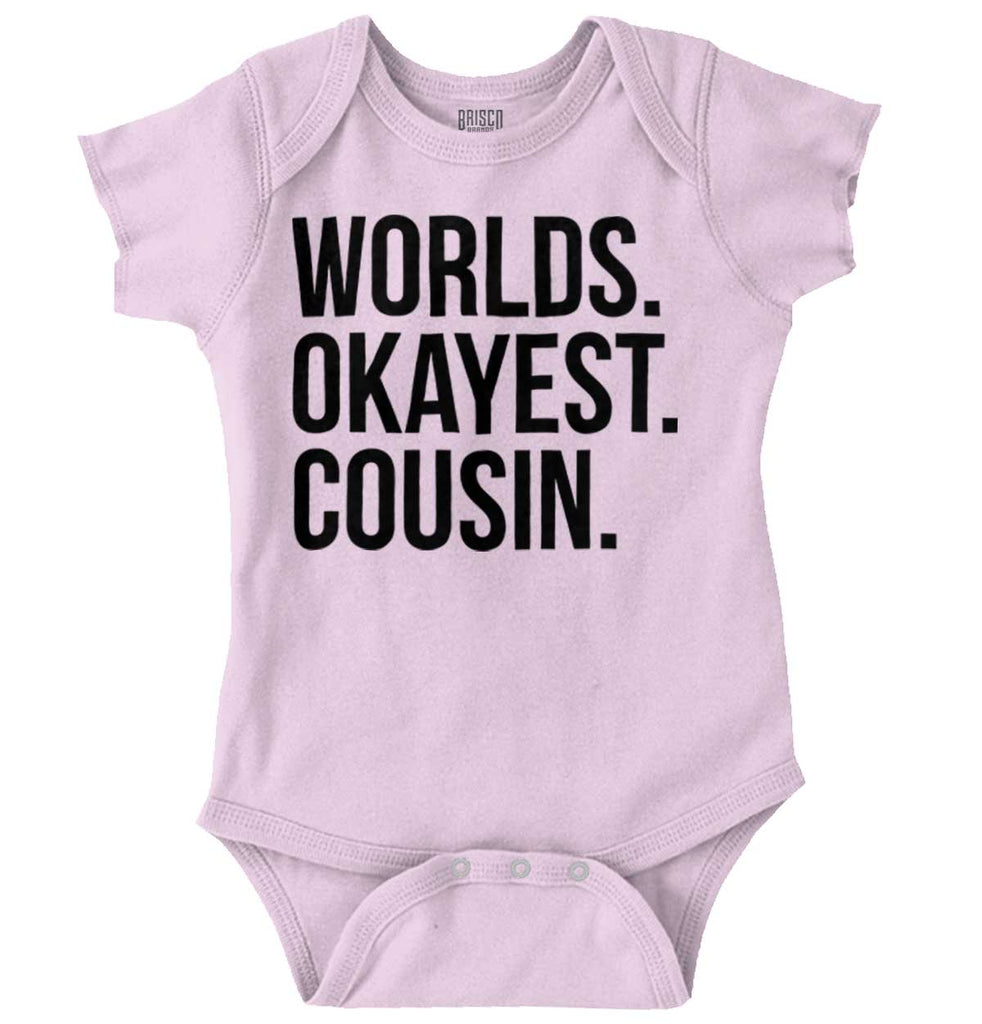 Worlds Okayest Cousin Romper Bodysuit-Direct To Garment Print-Brisco Baby