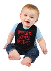 World's Okayest Brother Infant Baby Bib-Direct To Garment Print-Brisco Baby