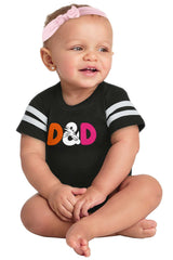 Dungeons Fantasy Tabletop Gamer Football Romper Bodysuit-Direct To Garment Print-Brisco Baby