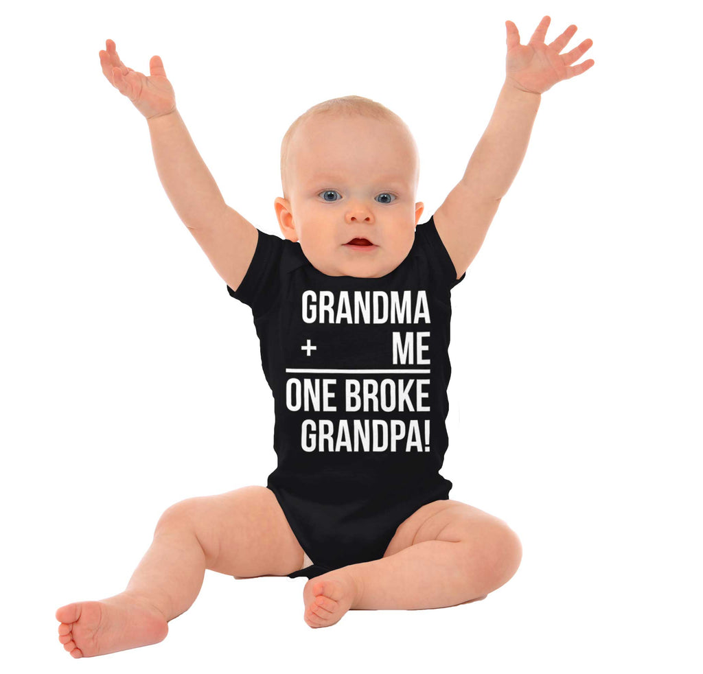 One Broke Grandpa Romper Bodysuit-Direct To Garment Print-Brisco Baby