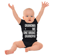 One Broke Grandpa Romper Bodysuit-Direct To Garment Print-Brisco Baby