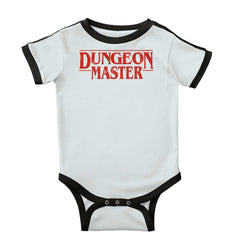Dungeon Masters TV Show Nerd Ringer Romper Bodysuit-Direct To Garment Print-Brisco Baby
