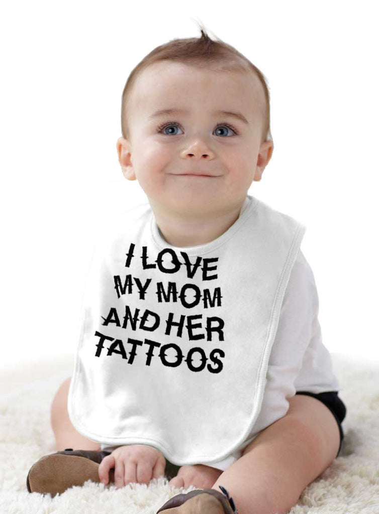 Mom's Tattoos Infant Baby Bib-Direct To Garment Print-Brisco Baby