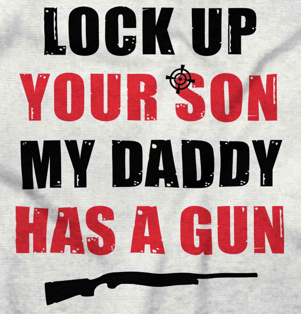 My Daddy Has a Gun Son Romper Bodysuit-Direct To Garment Print-Brisco Baby