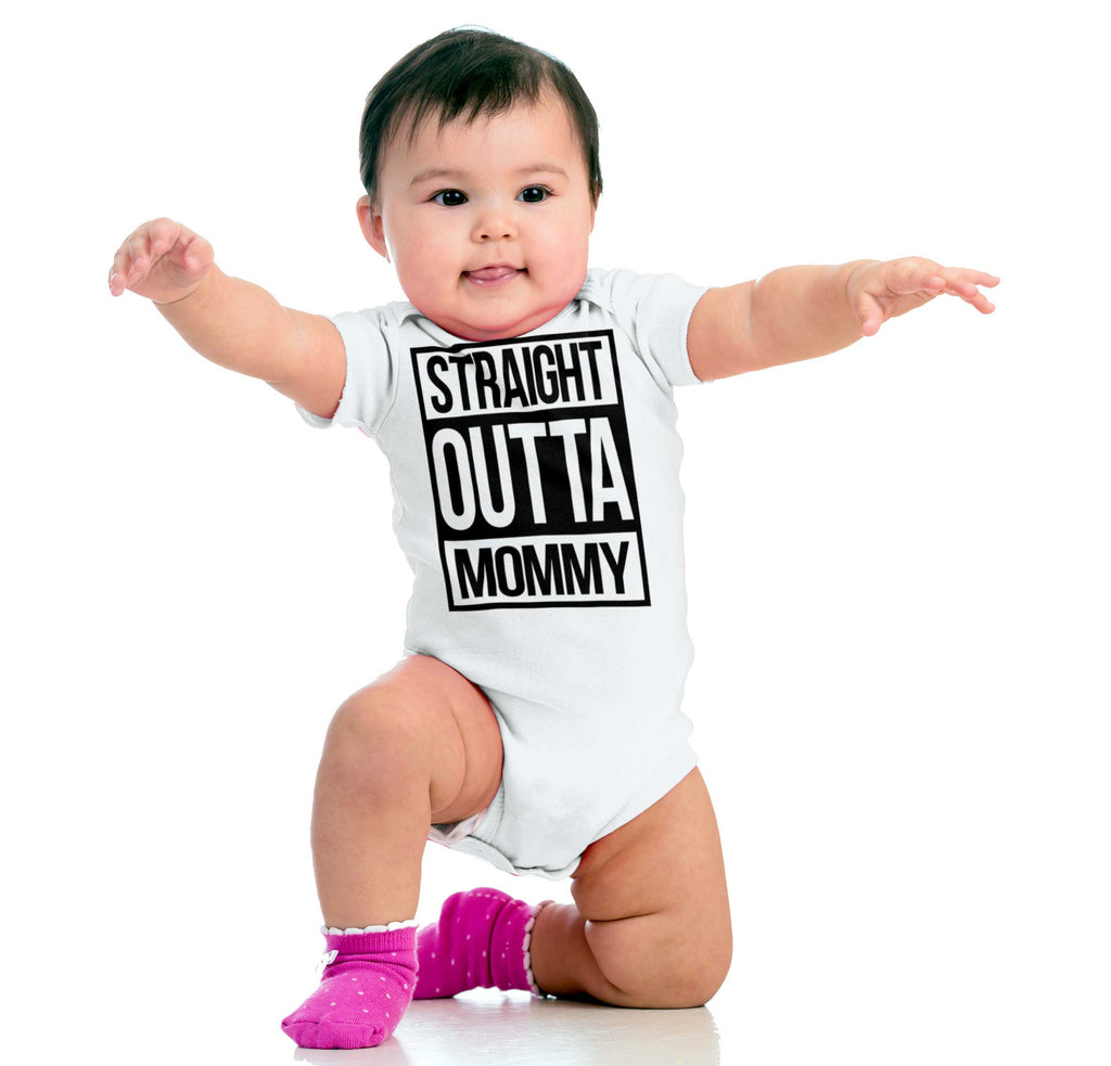 Straight Outta Mommy Romper Bodysuit-Direct To Garment Print-Brisco Baby