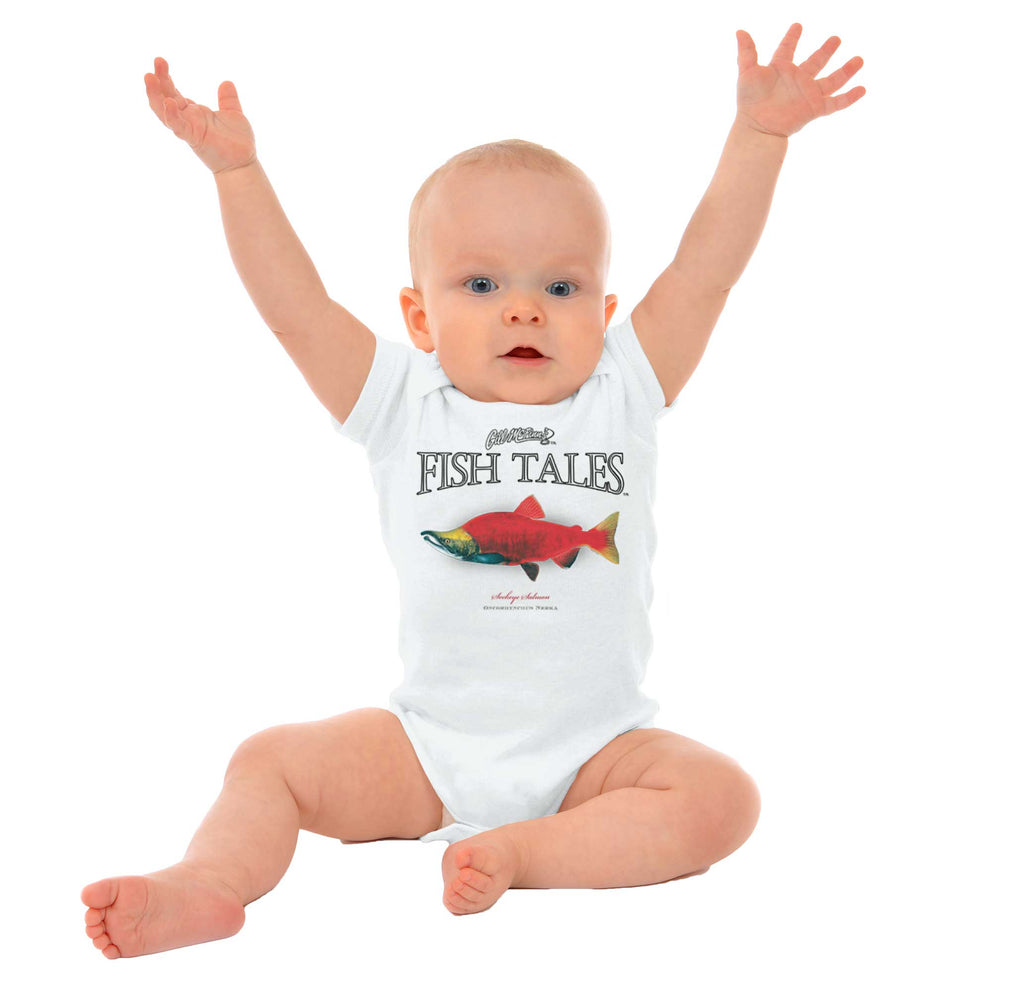 Sockeye Salmon Romper Bodysuit-Direct To Garment Print-Brisco Baby