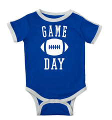 Game Day Ringer Romper Bodysuit-Direct To Garment Print-Brisco Baby
