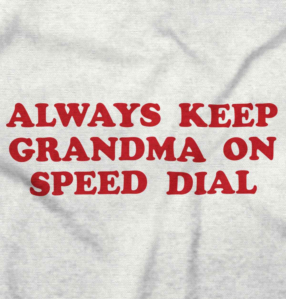 Always Keep Grandma Speed Dial Romper Bodysuit-Direct To Garment Print-Brisco Baby
