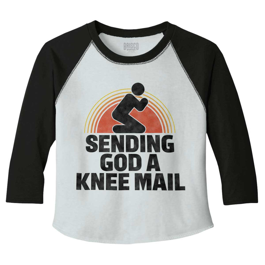 Sending God A Knee Mail Toddler Baseball-Direct To Garment Print-Brisco Baby