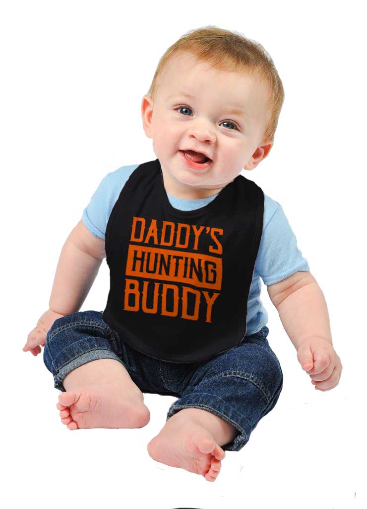 Daddys Hunting Buddy Infant Baby Bib-Direct To Garment Print-Brisco Baby
