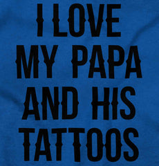 I Love Papa And Tattoos Romper Bodysuit-Direct To Garment Print-Brisco Baby