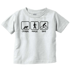 Crawl Walk Bike Infant Toddler T Shirt-Direct To Garment Print-Brisco Baby