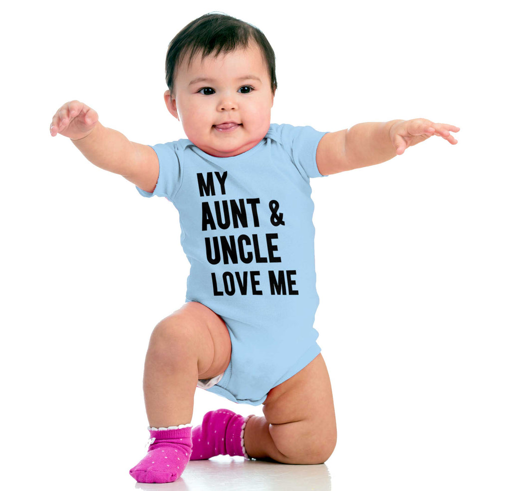 Aunt And Uncle Love Me Romper Bodysuit-Direct To Garment Print-Brisco Baby