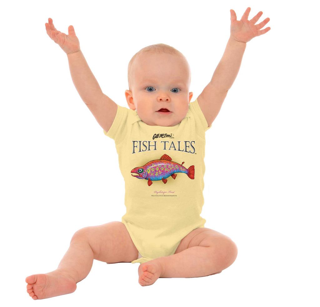 Psychotropic Trout Romper Bodysuit-Direct To Garment Print-Brisco Baby