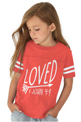 Loved Toddler Football Jersey Tee-Direct To Garment Print-Brisco Baby