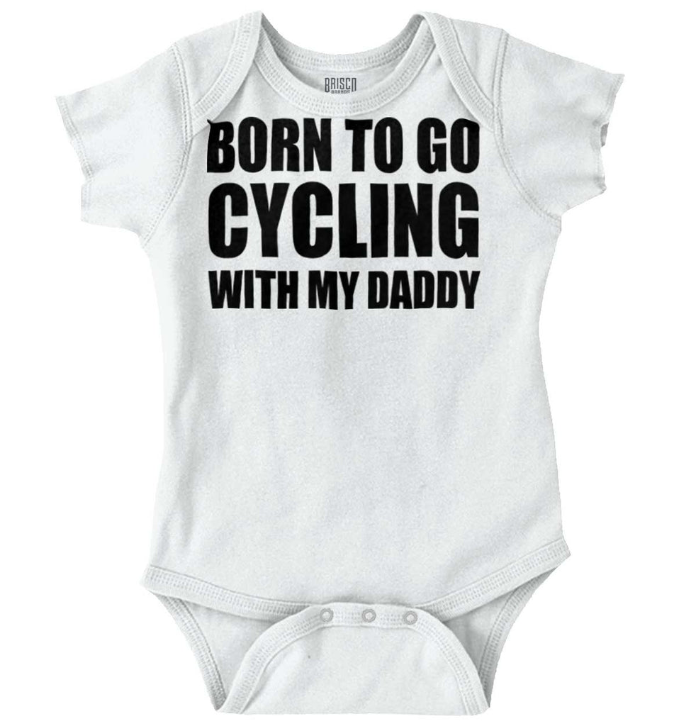 Cycling With Daddy Romper Bodysuit-Direct To Garment Print-Brisco Baby