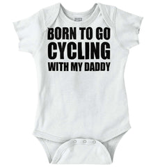 Cycling With Daddy Romper Bodysuit-Direct To Garment Print-Brisco Baby