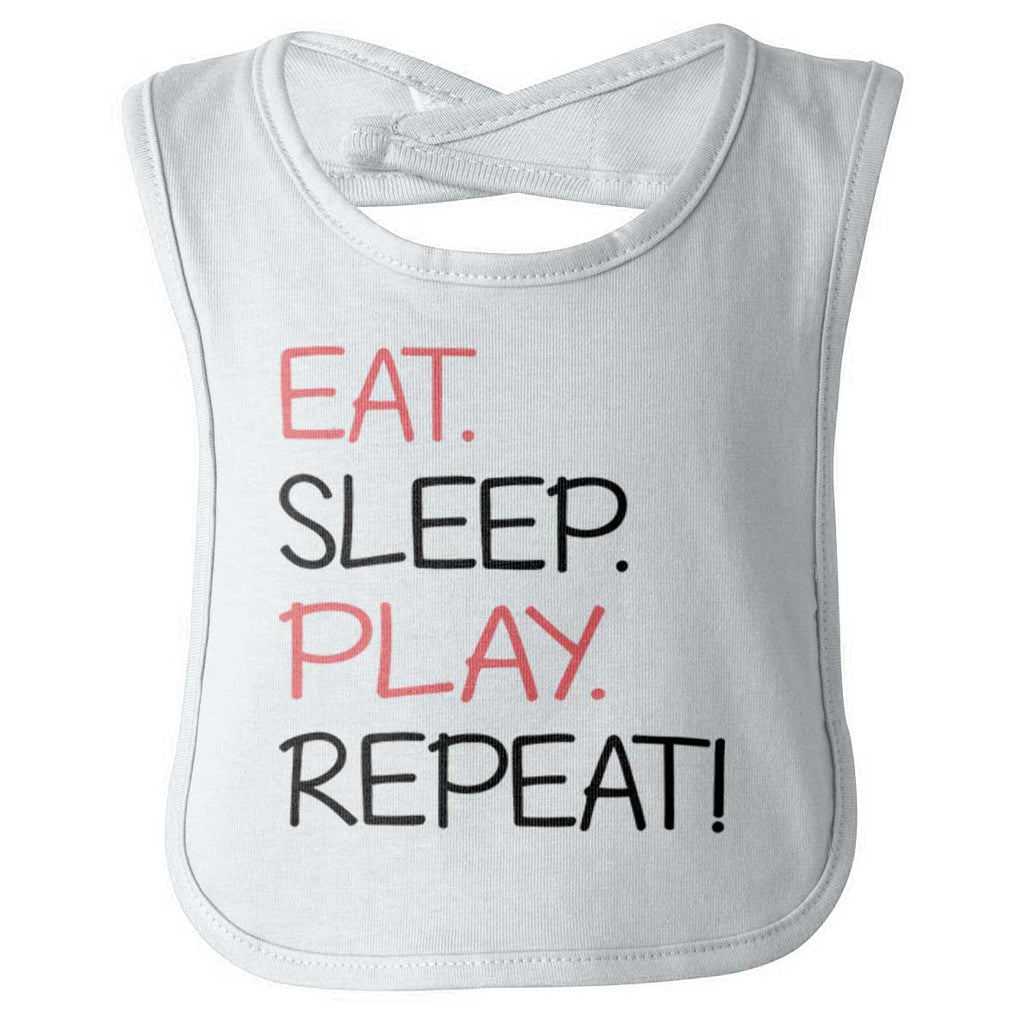 Eat Sleep Play Infant Baby Bib-Direct To Garment Print-Brisco Baby