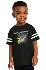 Party Like The 80s Toddler Football Jersey Tee-Direct To Garment Print-Brisco Baby