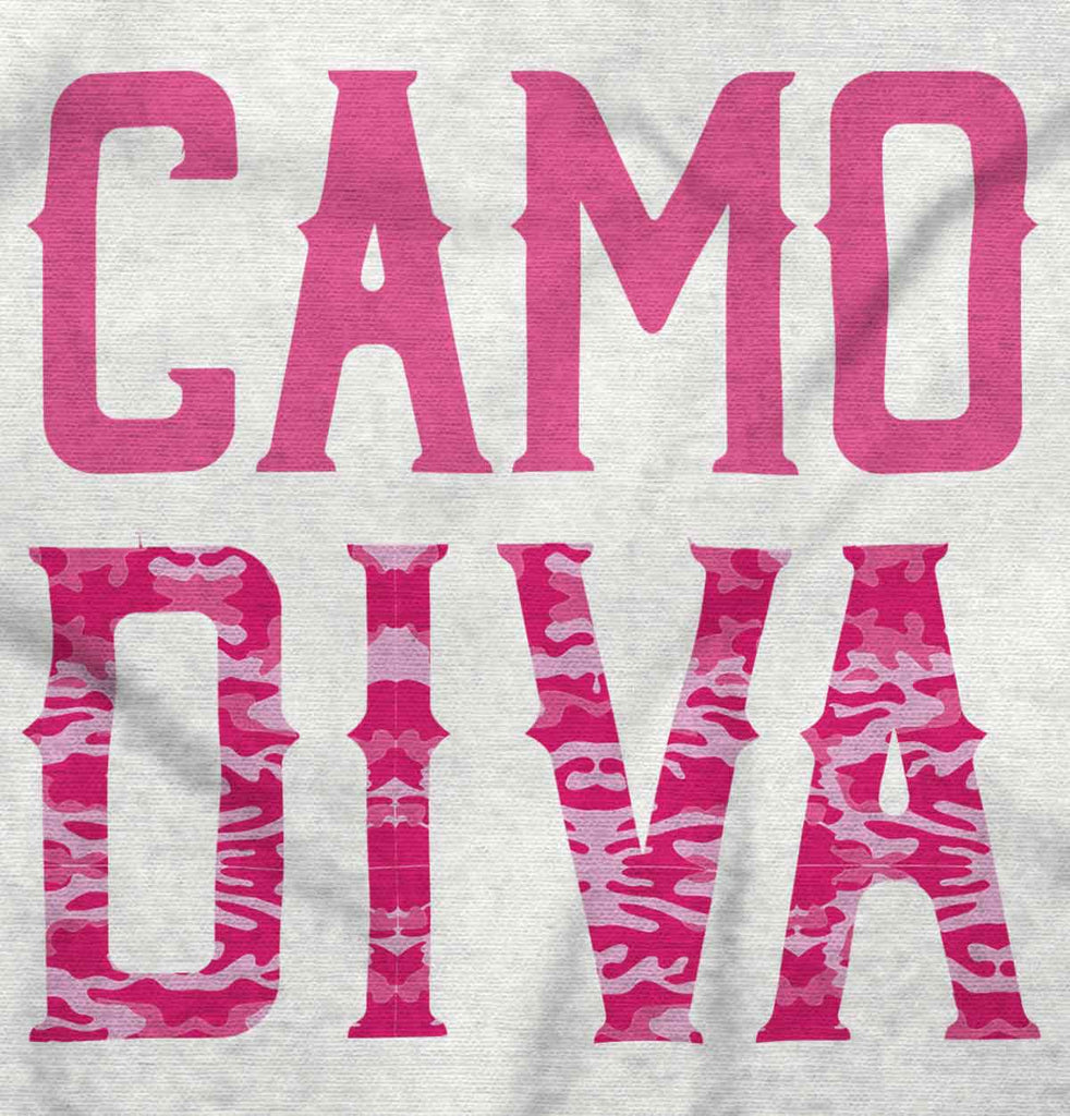 Pink Camo Diva Romper Bodysuit-Direct To Garment Print-Brisco Baby