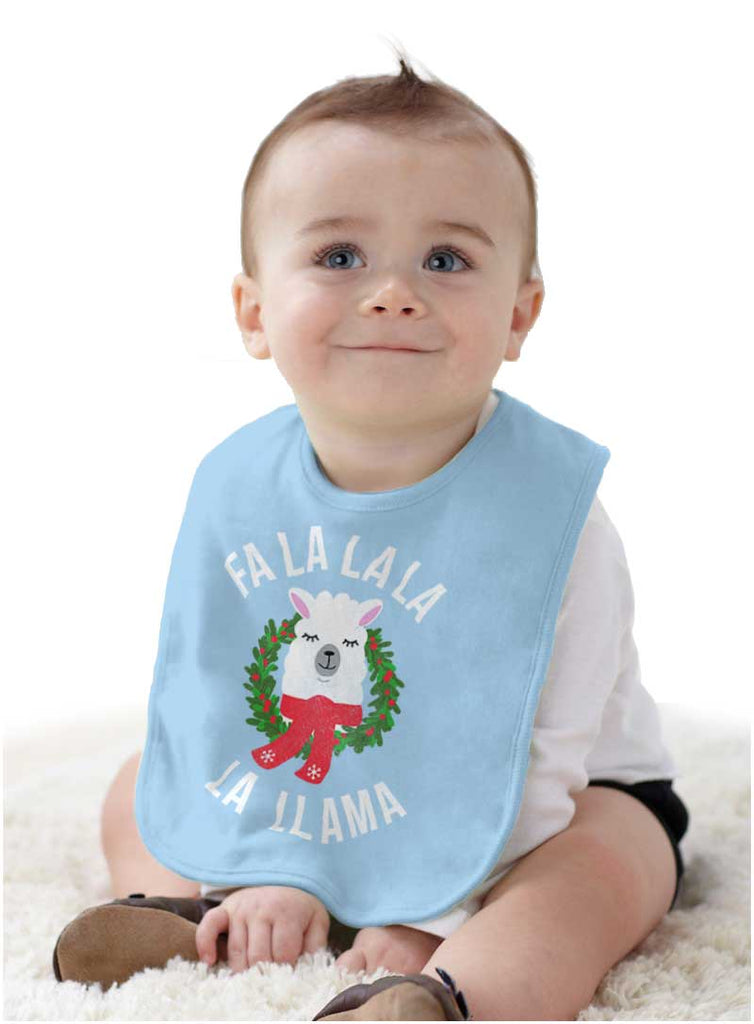 Llama Christmas Infant Baby Bib-Direct To Garment Print-Brisco Baby